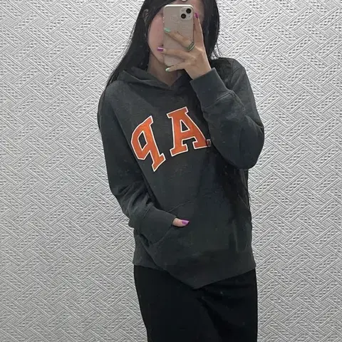 갭 GAP 빈티지 오렌지 빅로고 약기모 후드티 XXL C07118