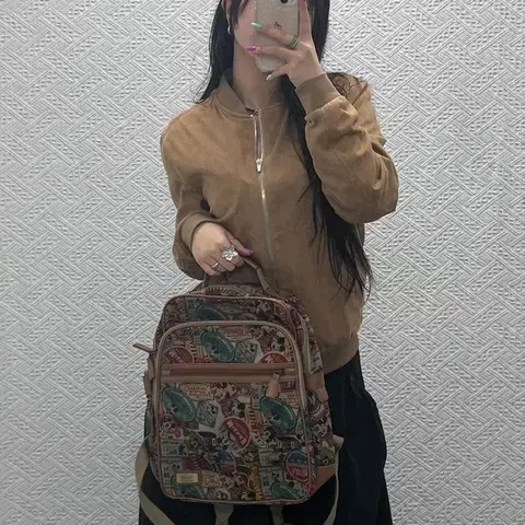 빈티지 키치 미키마우스 카툰패턴 백팩 C07276