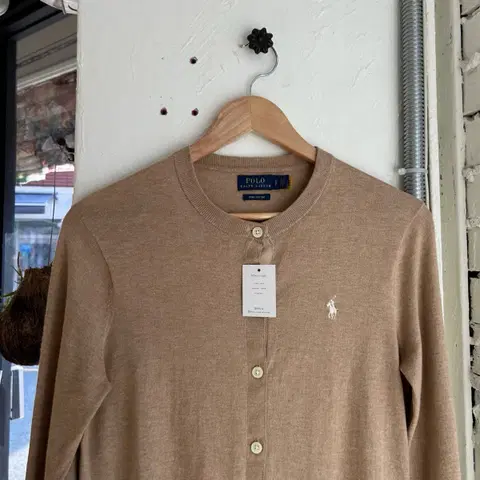 15458 - 폴로 랄프로렌 베이지 가디건 (피마 코튼)
