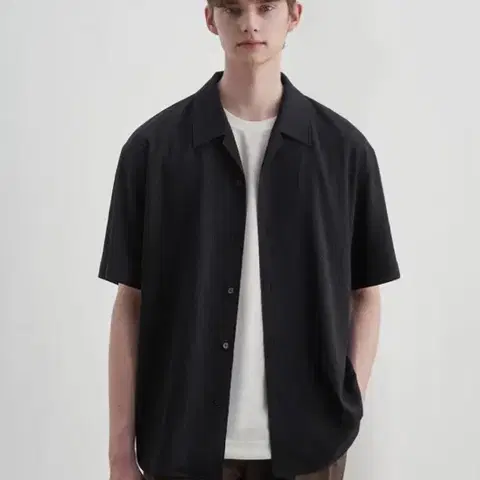 [새상품] 드로우핏 시어서커 루즈핏 오픈카라 셔츠