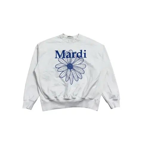 마르디 메크르디 플라워 맨투맨 화이트