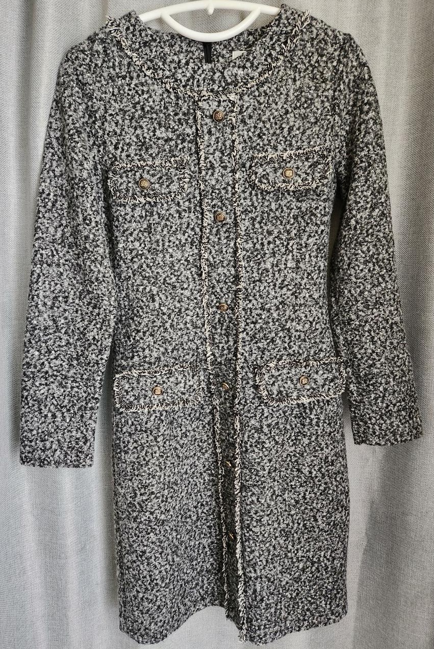 S트위드단아한스타일블랙믹스겨울미디움원피스