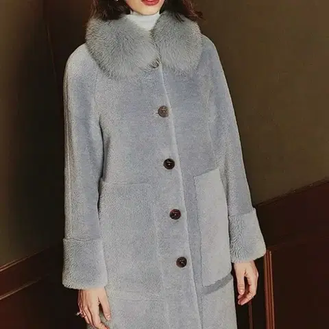 칼라거펠트 사가폭스퍼 양모코트