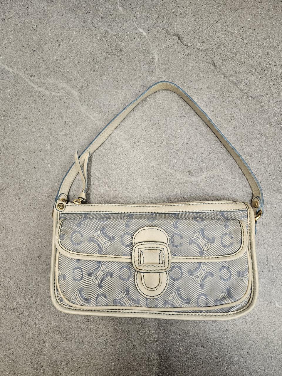 CELINE 셀린느 마카담 트리옹프 캔버스 및 가죽 숄 더백