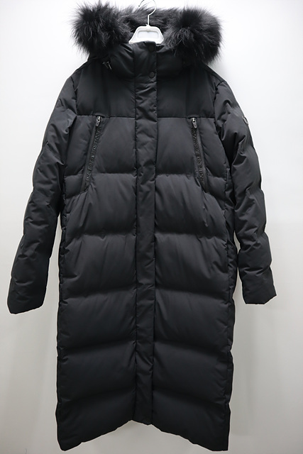 여성 디스커버리 후드 오리털다운 롱 점퍼