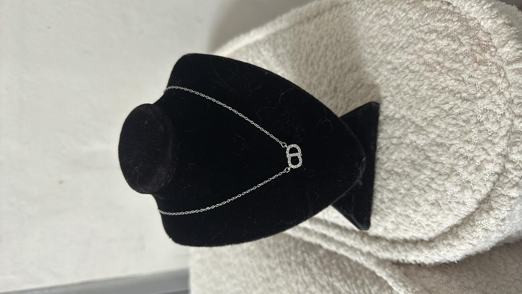 디올 실버 큐빅 목걸이