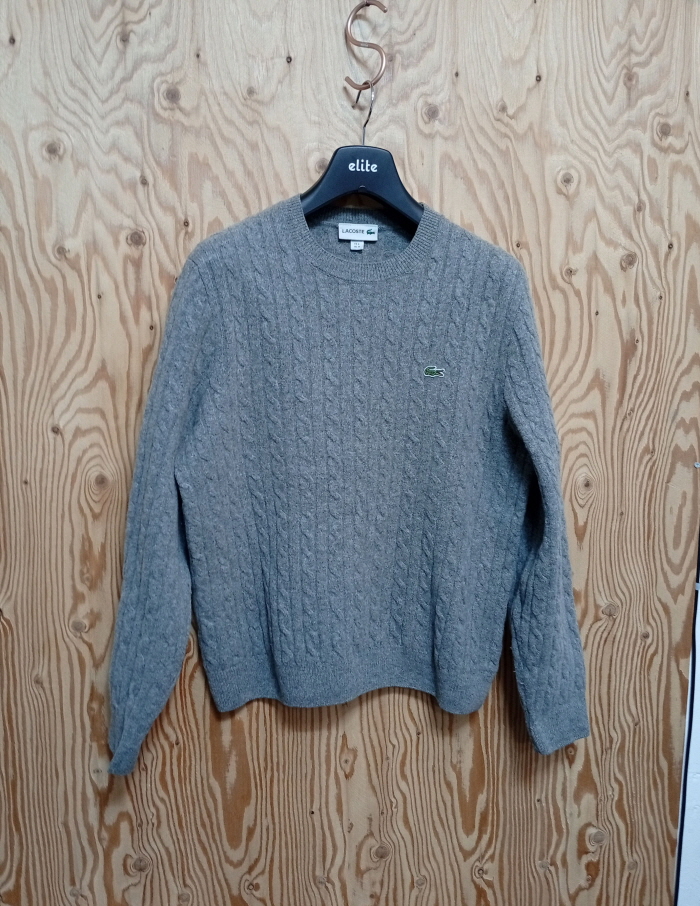 라코스테 꽈배기 울 풀오버