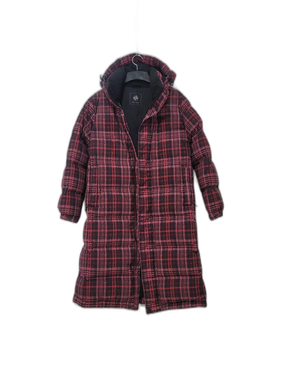 KOLON 코오롱 여성 거위털 체크 후드패딩