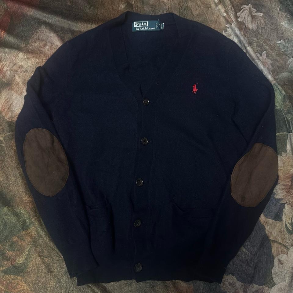 폴로 랄프로렌 빈티지 엘보우 레더패치네이비가디건 S 폴로가디건 가디건