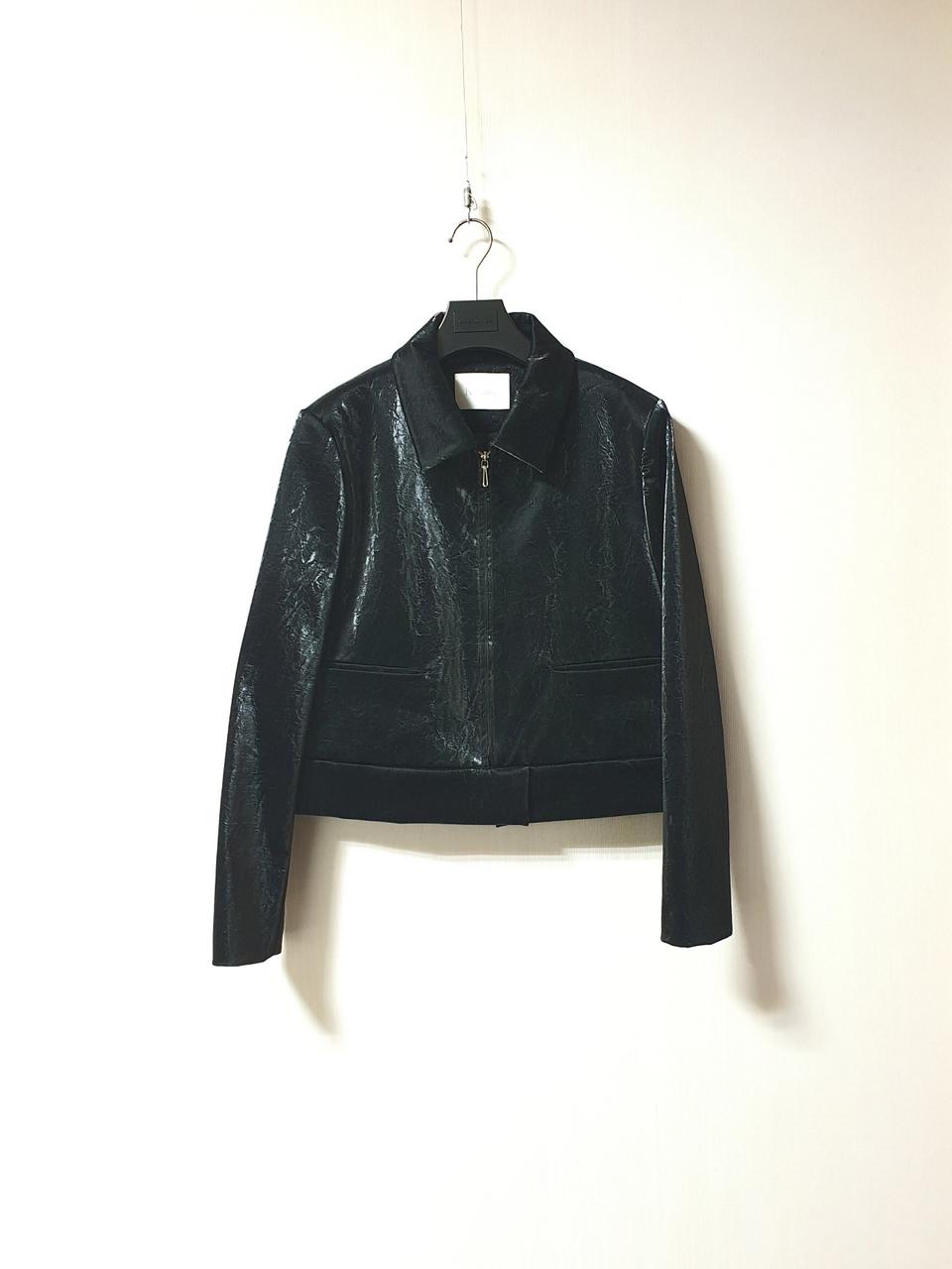 her&she 허앤쉬 크랙 레더 블루종 자켓 s 사이즈 정품