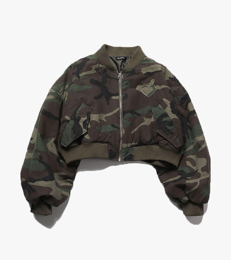 후즈후갤러리 카모플라쥬 크롭 항공점퍼