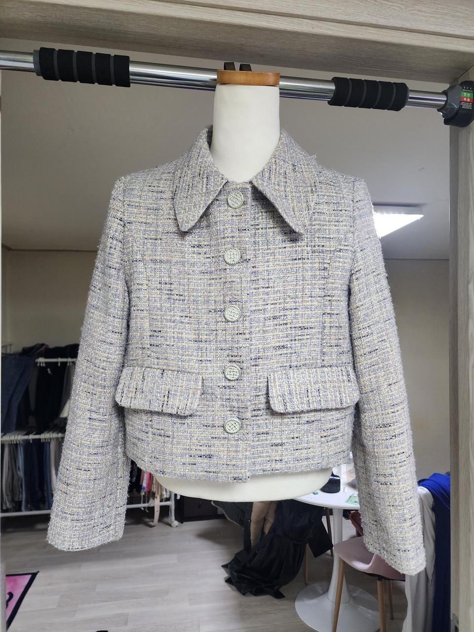 카라 트위드 자켓