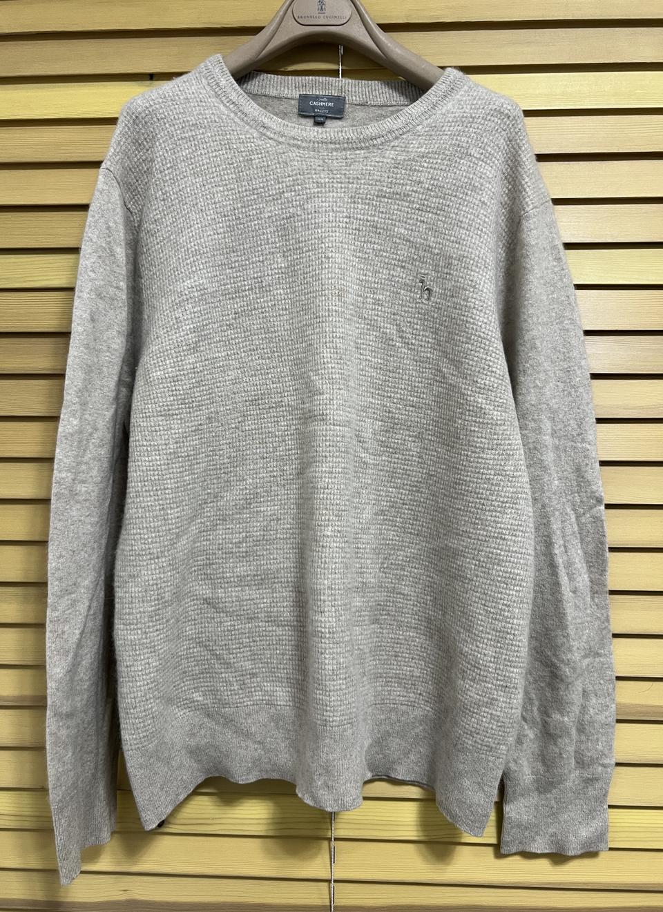 헤지스 오트밀베이지 캐시미어 라운드니트