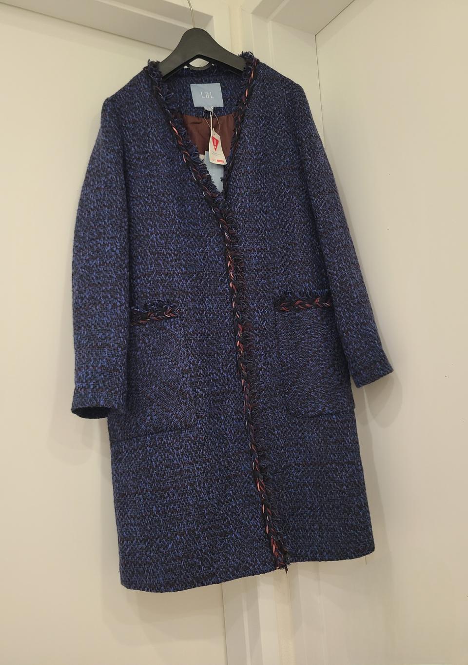 새상품 LBL 네이비 롱트위드 자켓 가디건
