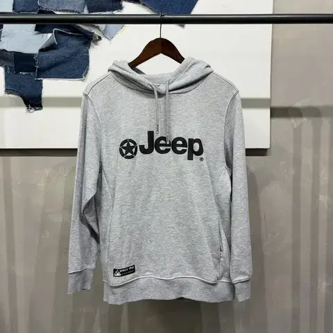 (100) 지프 캐주얼 스트릿 로고 프린팅 후드티
