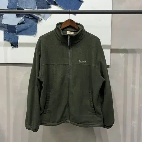 (100) 커버낫 스트릿 캐주얼 자수 후리스 집업 자켓