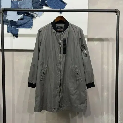 (95) 플라스틱아일랜드 여성 캐주얼 롱 블루종 자켓