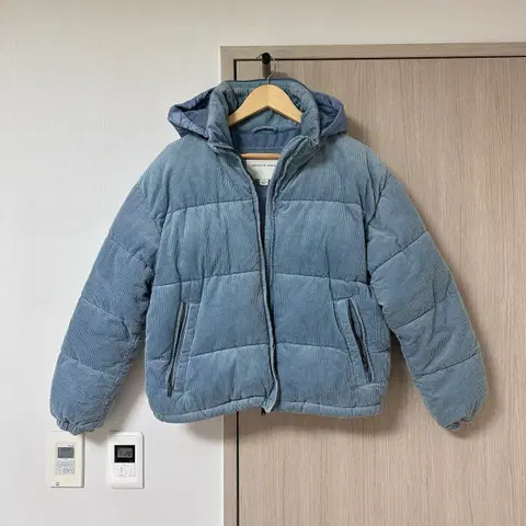 코듀로이패딩 블루 S