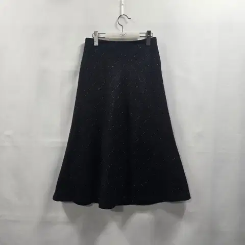 1157 LB 블랙 트위드 A라인 롱스커트 M