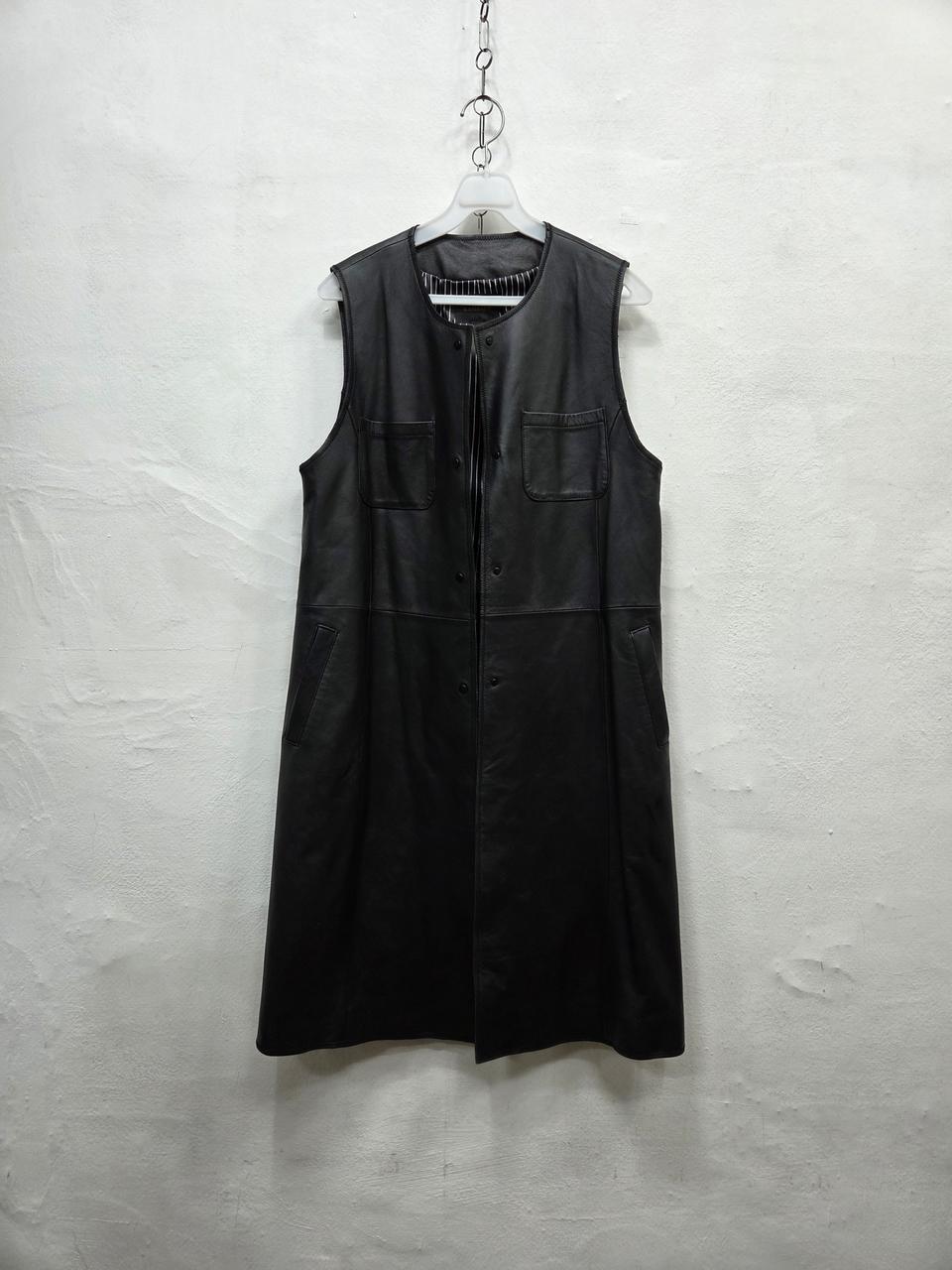 카시바디 양가죽 롱 조끼 블랙 55