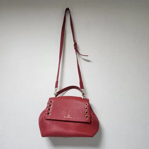 사만사 타바사 레드 가죽 토트백 겸 숄더백