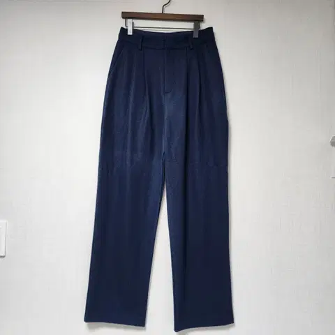 스타일난다 네이비 와이드 모직 슬랙스 팬츠 S