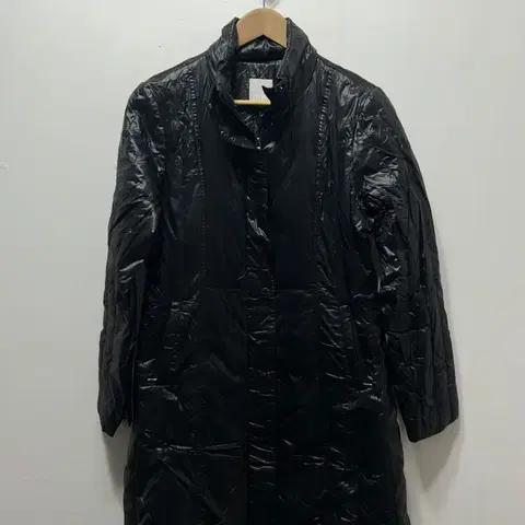 ELLE 엘르 여성 블랙 퀼팅 패딩 롱 코트 M