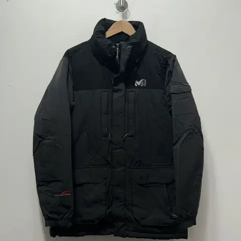 밀레 블랙 헤비 구스다운 패딩 점퍼 100사이즈