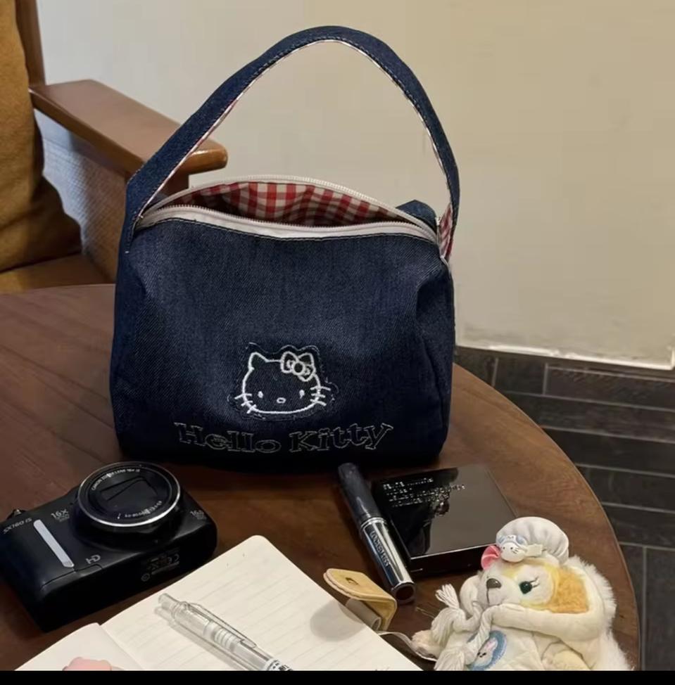 헬로키티 데님 미니 숄더백 다용도 가방 파우치백 토트백
