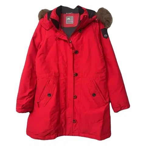 KOLPING 레드 덕다운 후드 퍼 롱패딩 95(L)