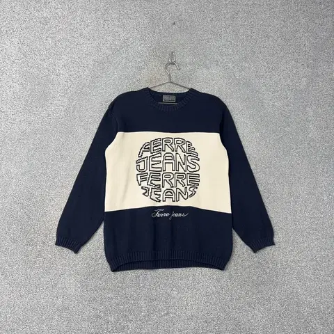 빈티지 프린팅 울 니트 M