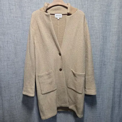 빈폴 레이디스 베이지 울캐시미어 코트형 가디건 90