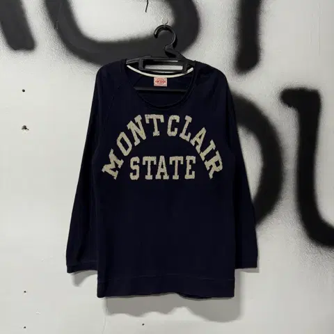 VTG 빈티지 네이비 빅 레터링 롱슬리브 니트