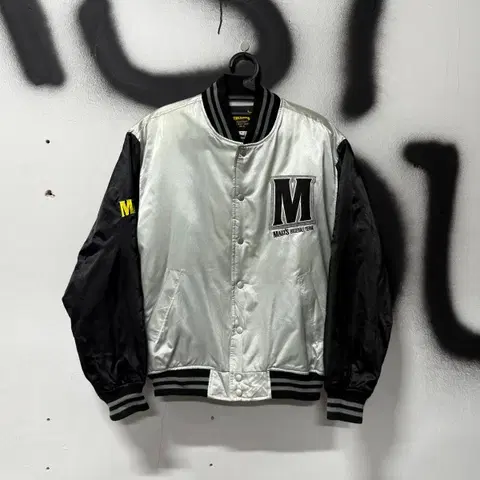 산토리 몰츠 올드스쿨 베이스볼 글로시 사틴 바시티 자켓