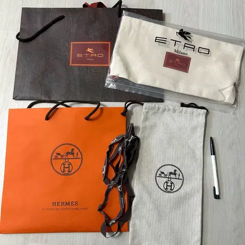 에트로 / 에르메스 쇼핑백+더스트백세트