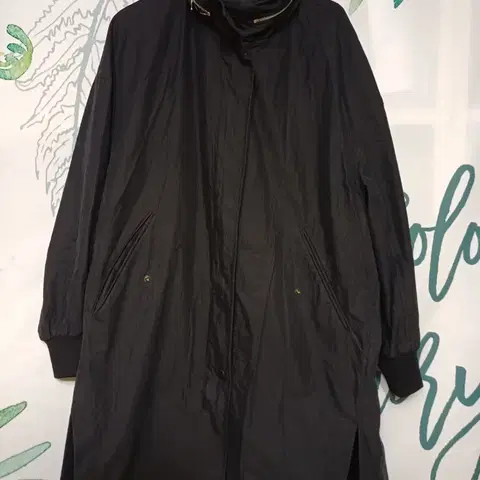 한섬/톰 그레이하운드 블랙 후드 롱 사파리 자켓