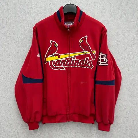 100 마제스틱 세인트루이스 카디널스 남자 쉘 자켓