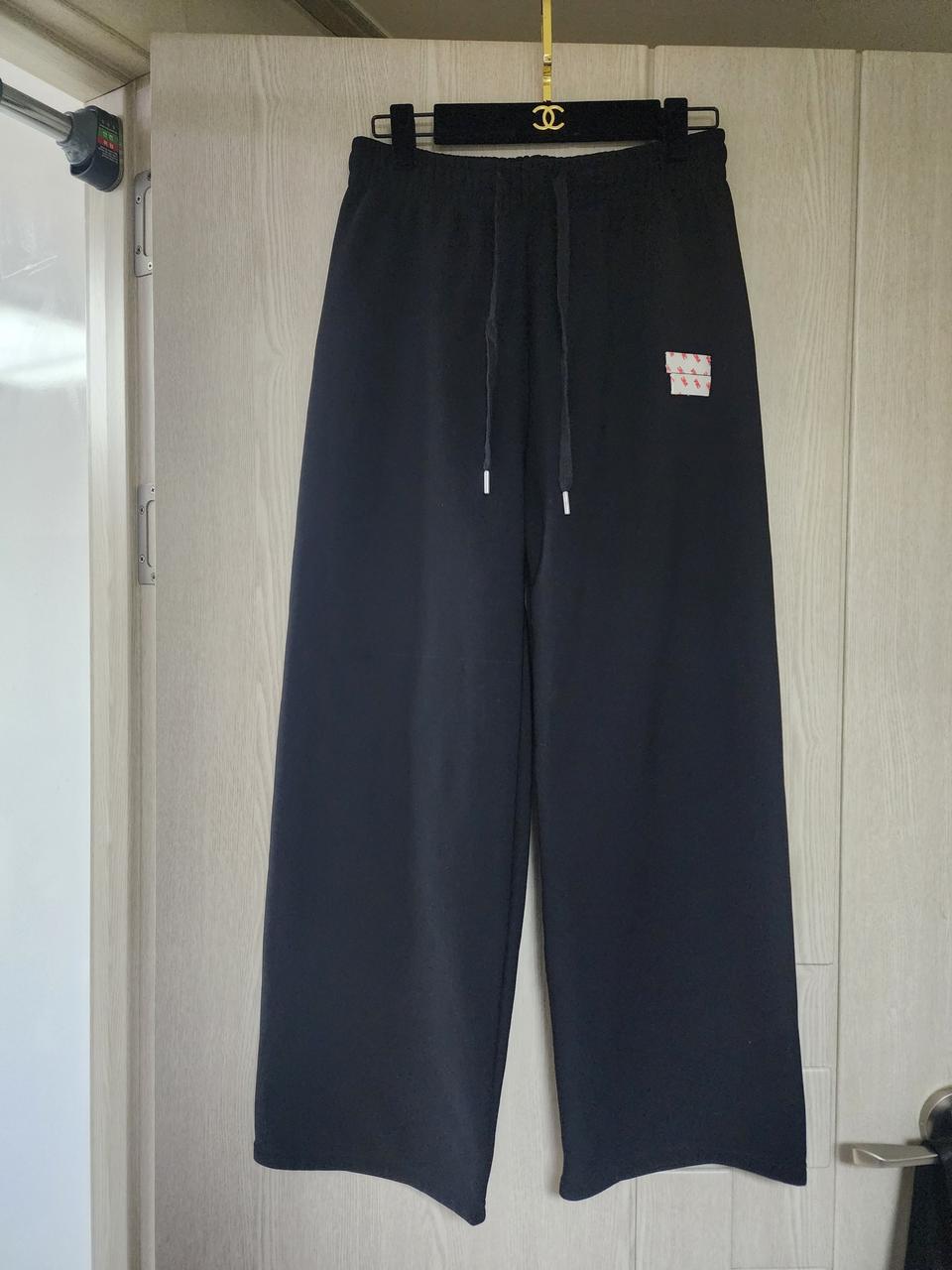 기모 블랙 트레이닝 와이드 팬츠