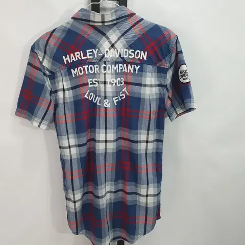 할리 데이비슨 반팔 셔츠 체크 남방 s
