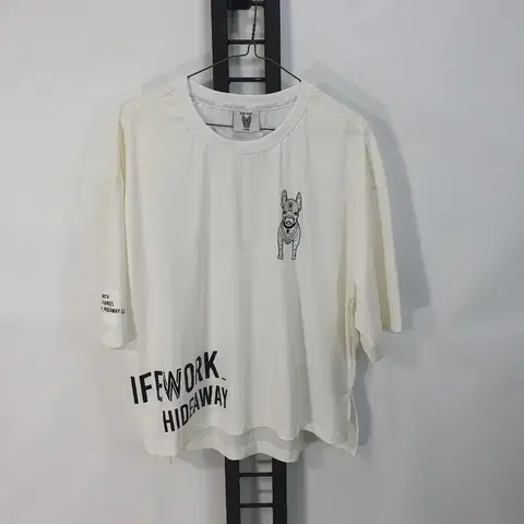 라이프워크 크롭 반팔티 벤츄리 우븐 화이트 F