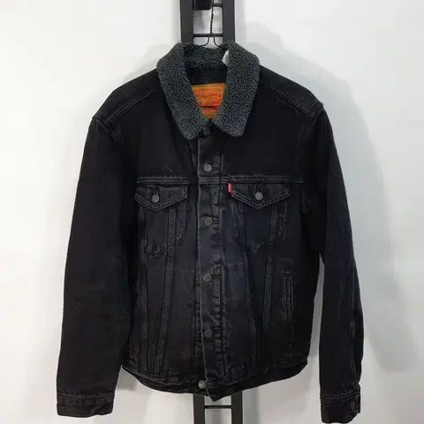 리바이스 블랙 데님 쉐르파 트러커 자켓 m