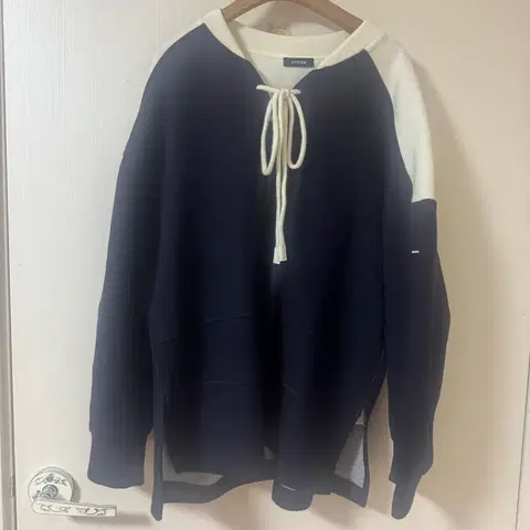 [24fw] 한섬 시스템 네이비 화이트 탑