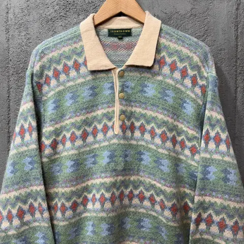 [L] 90s 제팬 페어아일 카라 니트