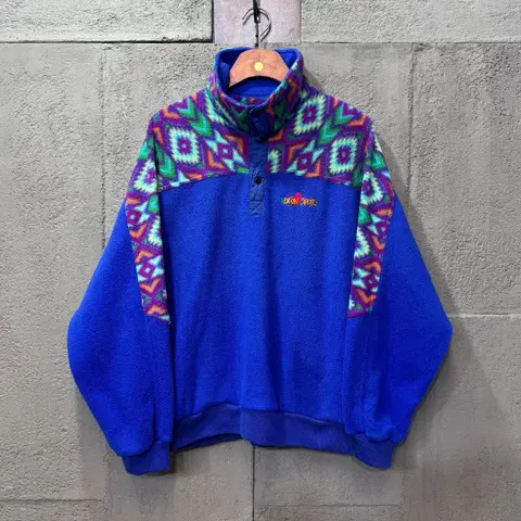 [L] 90s 코오롱 스포츠 아즈텍 패턴 하프 후리스