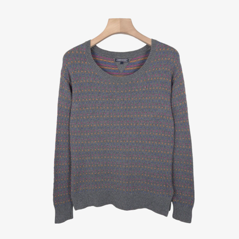 [55-66] 타미힐피거 그레이 컬러 패턴 니트