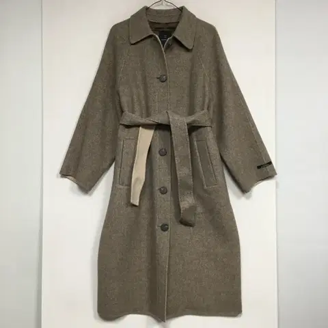 룩캐스트 헤링본 벨트 코트 M