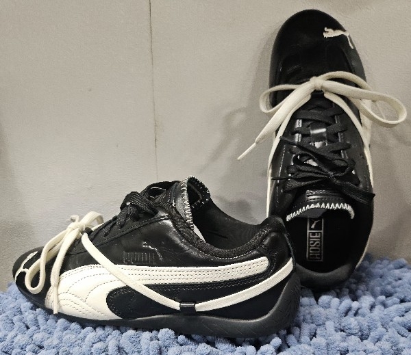 푸마x블랙핑크 로제 스피드캣 PRM 블랙 웜 화이트 235