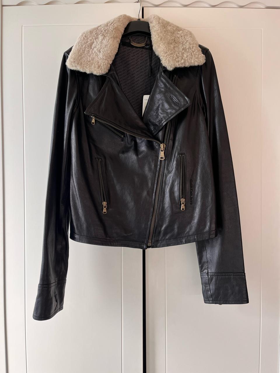 캘빈클라인 시어링카라 레더자켓