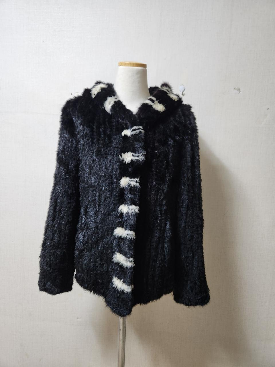 헤스티지 밍크니팅후드자켓