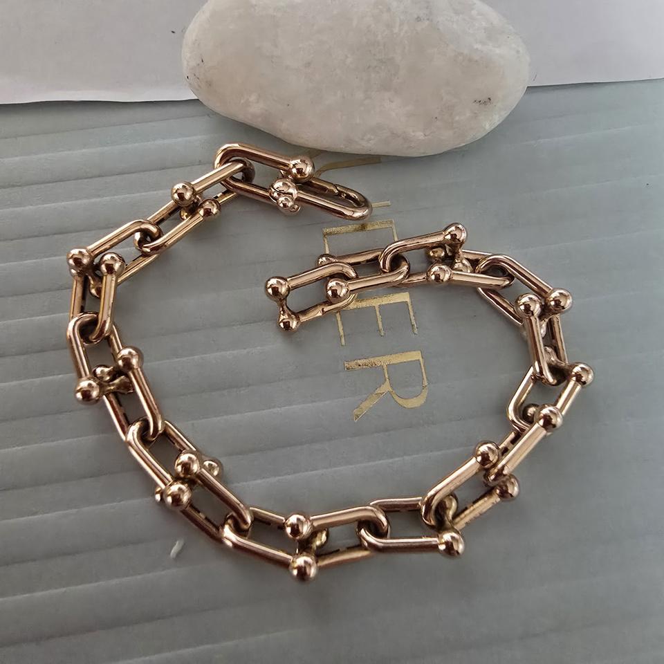 18k핑크골드 할로우 팔찌